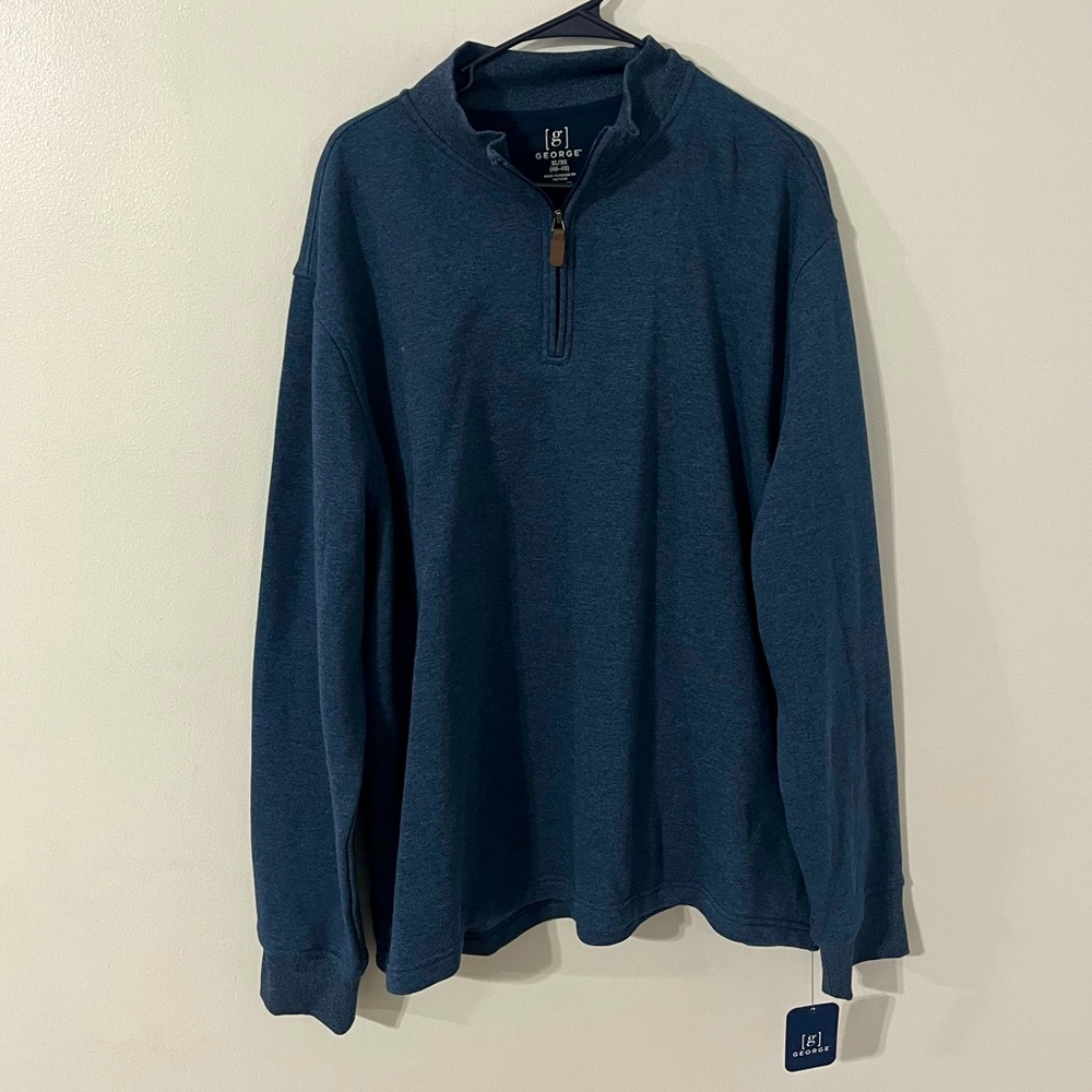 George Brand - Solid Blue Quarter Zip Long Sleeve - NWT
